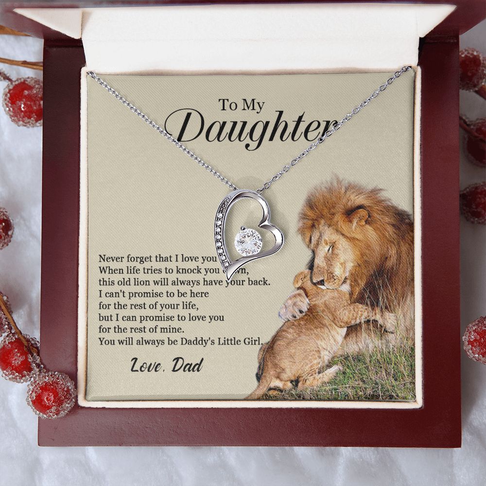 448C To My Daughter Necklace, Xmas Gift For Daughter From Dad, Daughter Father Lion.