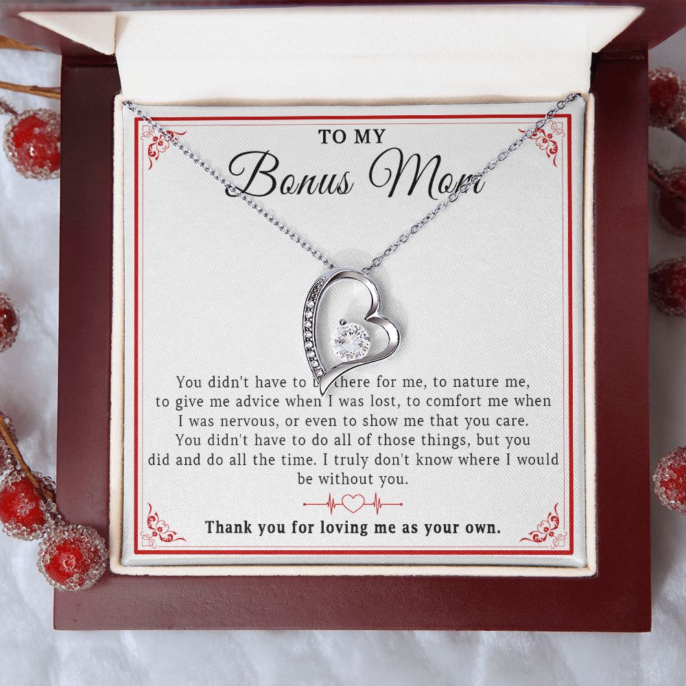 549C To My Bonus Mom Necklace, Mother Necklace, Birthday Gift for Bonus Mom, Mother