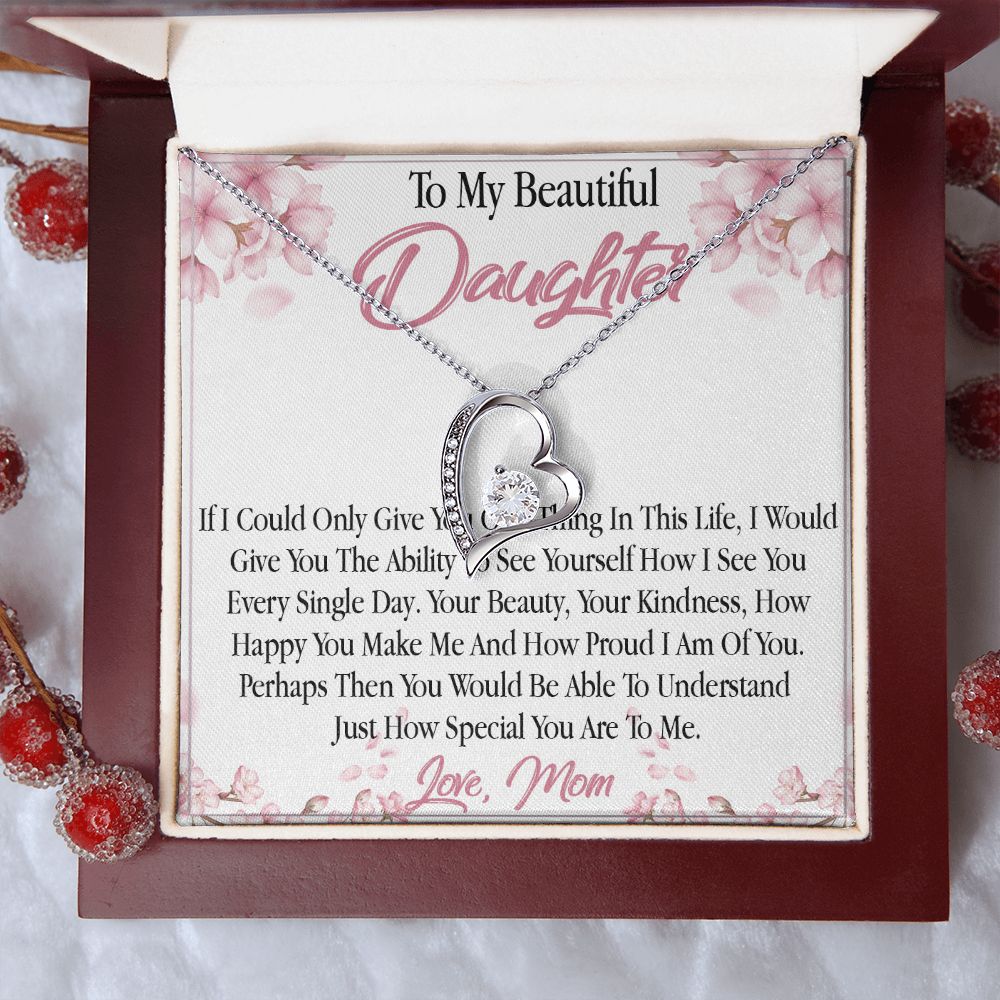 27C To My Daughter From Mom Necklace, Holiday, Birthday Gift To Daughter From Mom