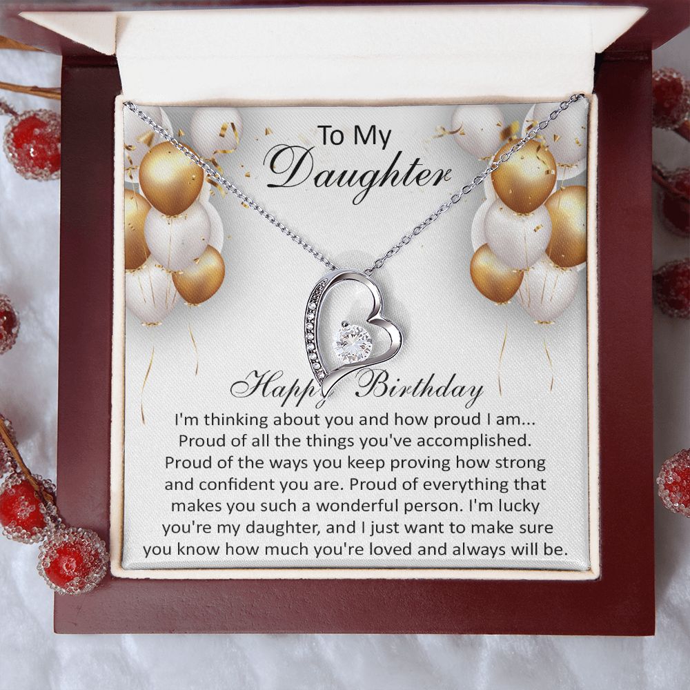 407 C To My Daughter Necklace, Happy Birthday Gift, Necklace Gift For Daughter