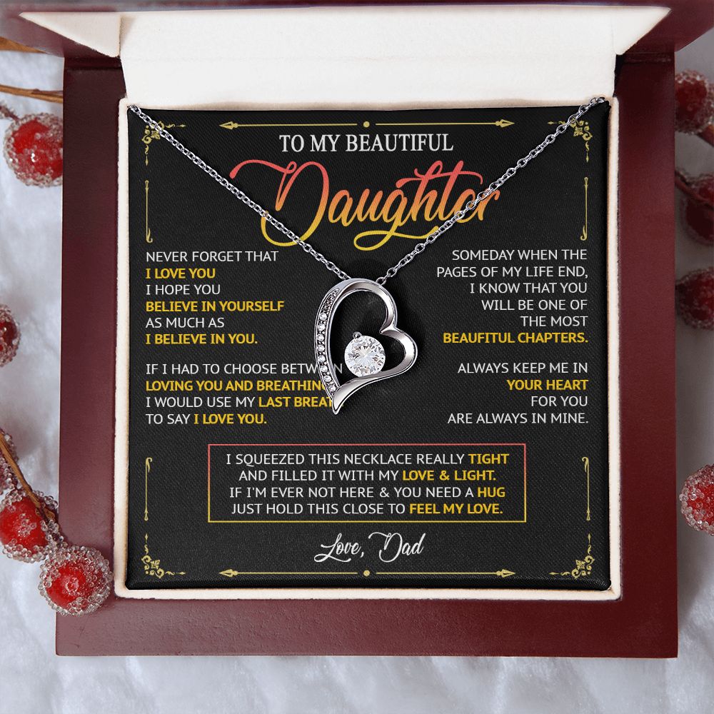 481C To My Daughter Necklace, Birthday Gift For Daughter From Dad, Women Jewelry Gift