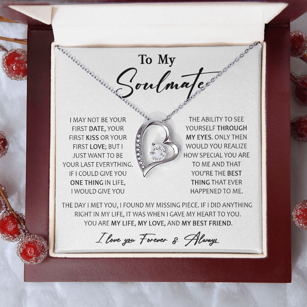 457C To My Soulmate Necklace, Birthday, Xmas Gift For Wife, Girlfriend From Husband