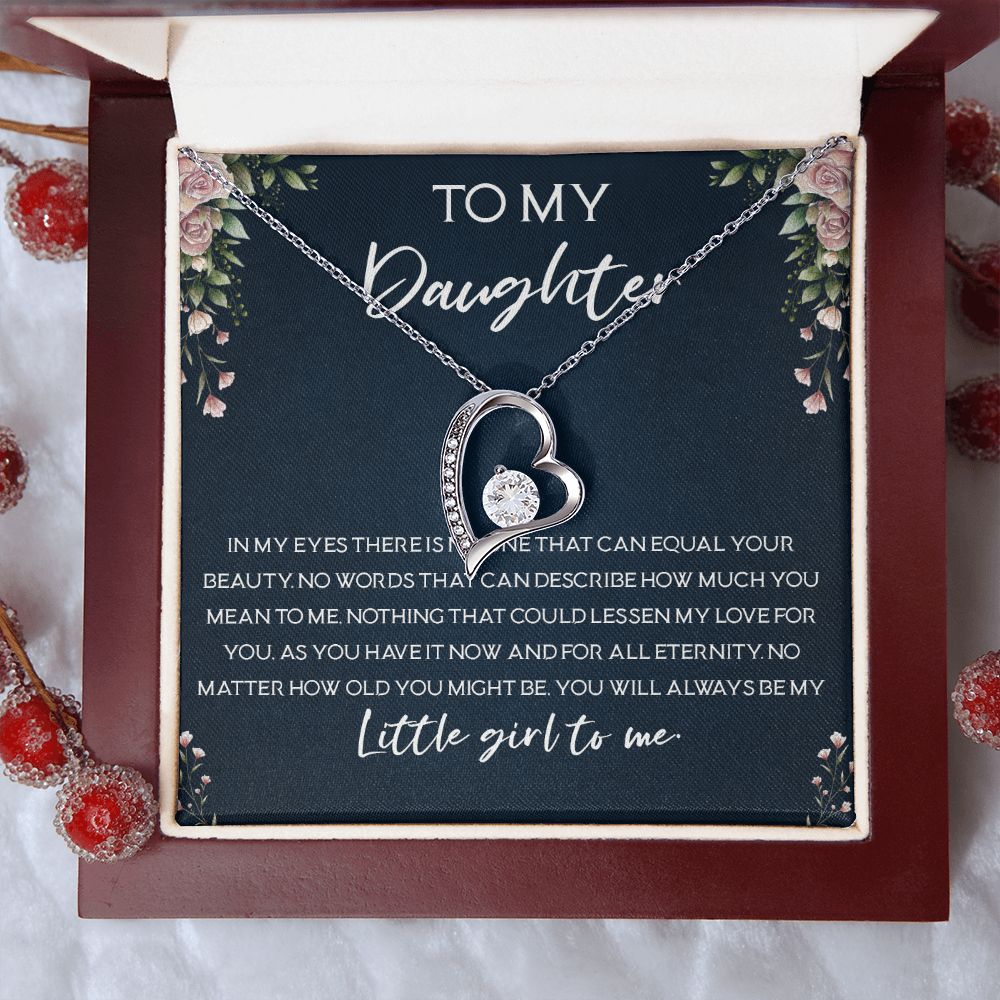 35C To My Daughter Necklace Gift Birthday, Little Girl To Me, Necklace Daughter