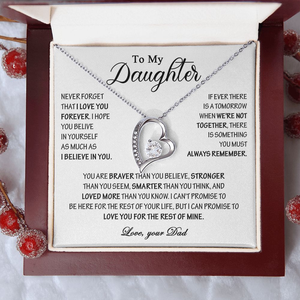 432C To My Daughter Necklace, Daughter Father Necklace, Gift Birthday, Xmas From Dad