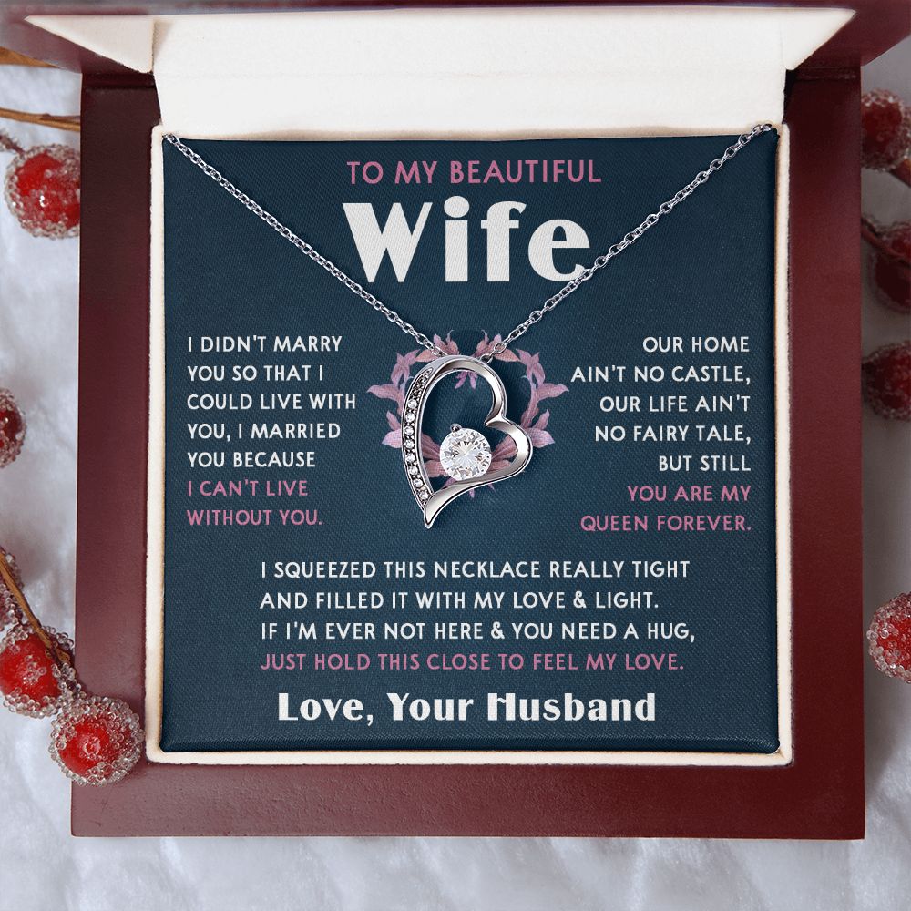 423C To My Beautiful Wife Necklace, Wife Necklace Gift from Husband, Mothers Day Gift