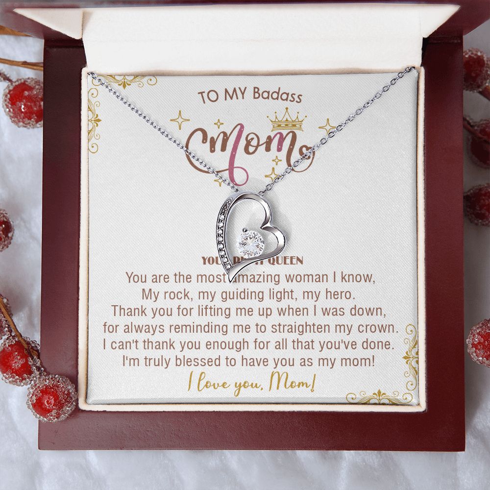 414C To My Badass Mom Necklace, You Are My Queen, I love You, Gift Necklace For Mom