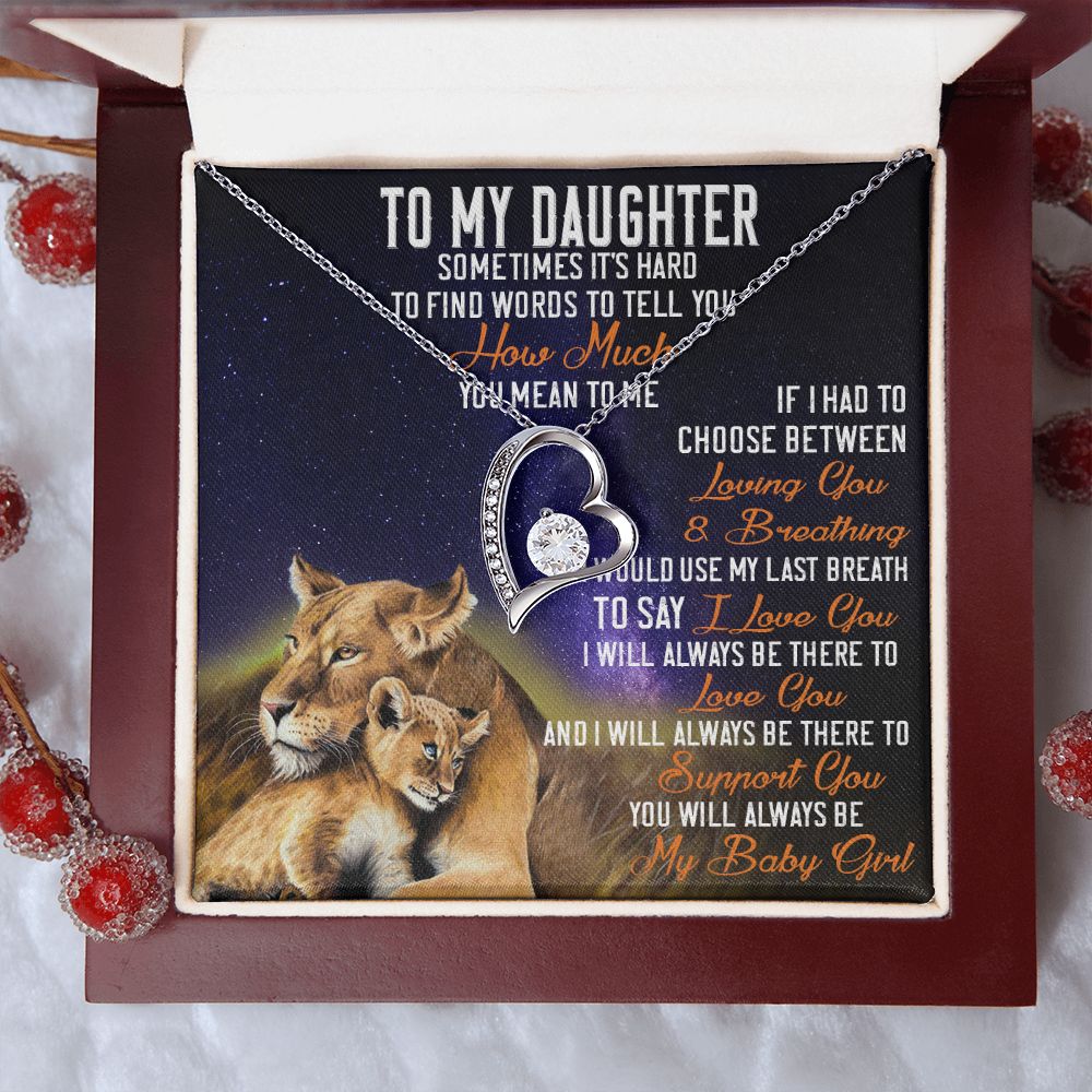 42C Lion To My Daughter Necklace, Gift Birthday, Necklace Gift For Daughter