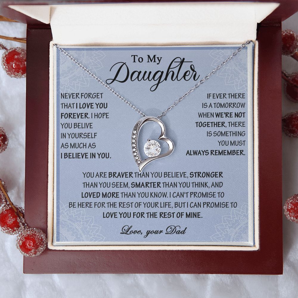 455C To My Daughter Necklace, Daughter Father Necklace, Daughter Gift From Dad