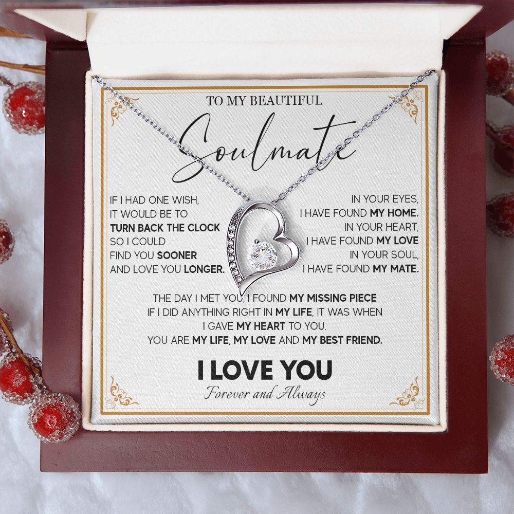 511C To My Beautiful Soulmate Necklace, Gift for Wife, Girlfriend, Anniversary Gift