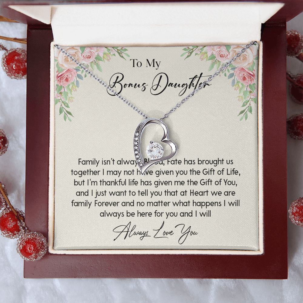 468C To my Bonus Daughter Necklace, Bonus Daughter, Step Daughter Gift, Birthday Gift