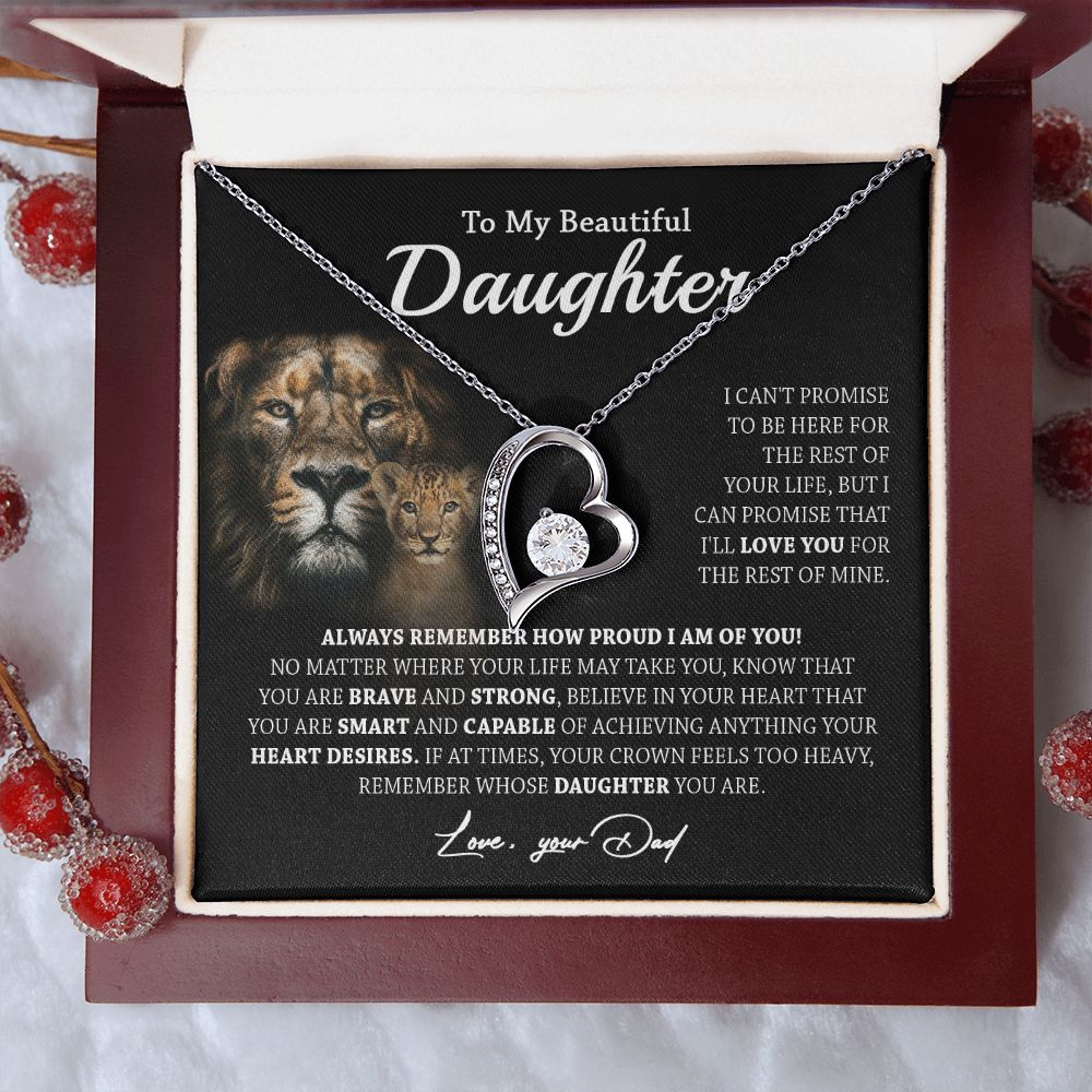 629C To My Daughter Necklace,Always Remember Lion Necklace Gift For Daughter From Dad