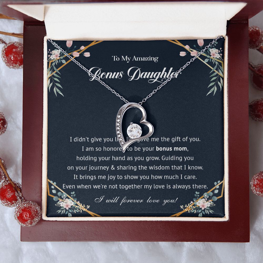 576C To My Bonus Daughter Necklace, Bonus Daughter Gift From Stepmom, Birthday Gifts