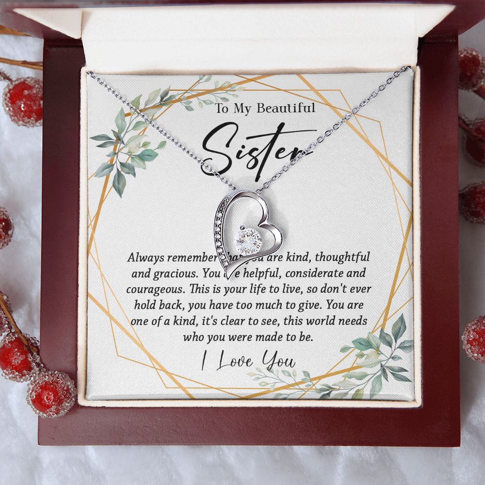 625C To My Sister Necklace, Little Sister Jewelry Gift, Birthday Gift,Necklace Sister