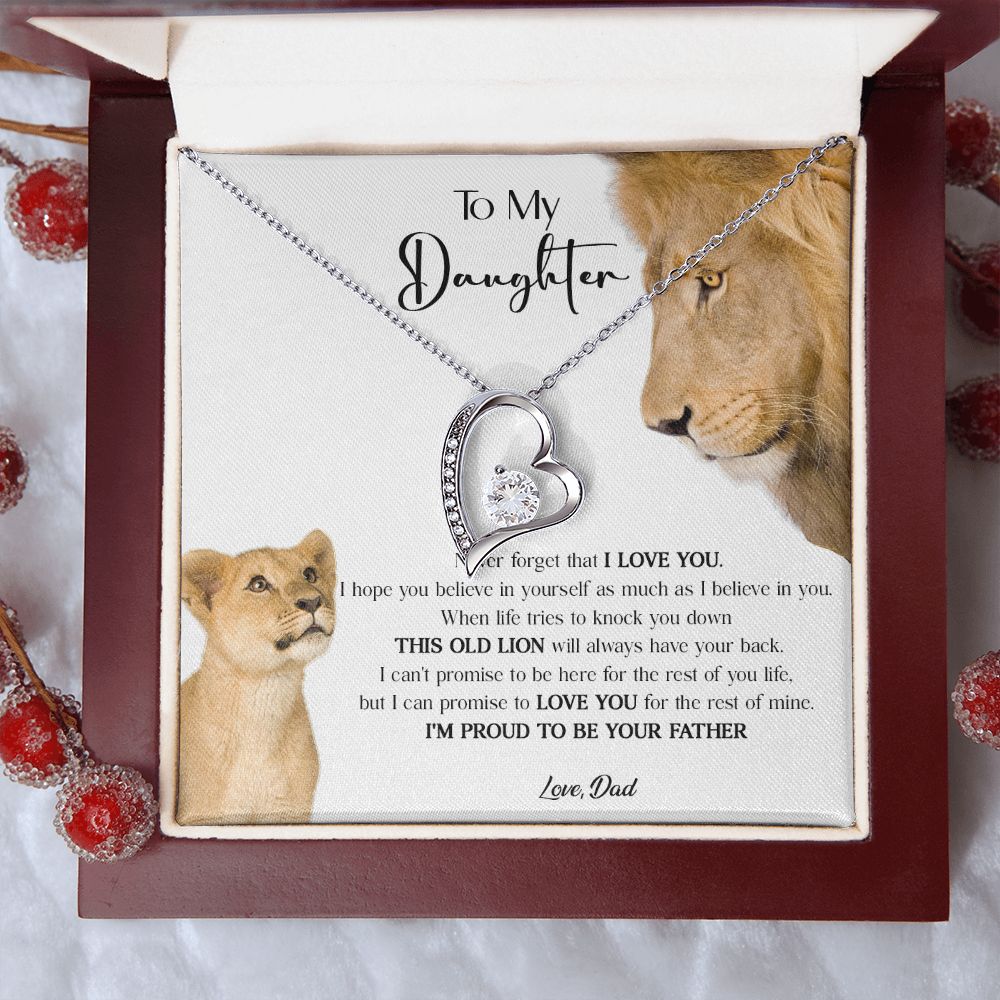 431C To My Daughter Necklace, Xmas Gift For Daughter From Dad, Daughter Father Lion