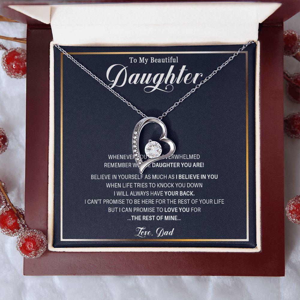 485C To My Daughter Necklace, Christmas Birthday Gift from Dad, I Love You Daughter