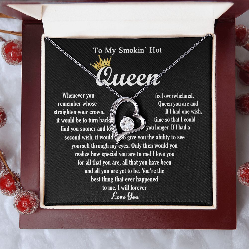 444C To My Smokin Hot Queen Crown Necklace Gift For Wife Soulmate Valentines Day Gift