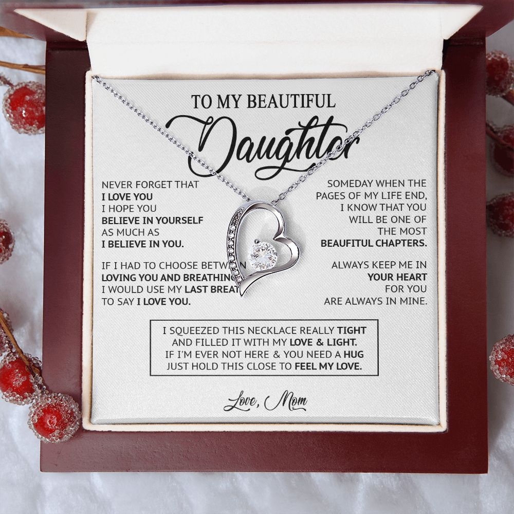 480C To My Daughter Necklace, Birthday Gift For Daughter From Mom, Xmas Gifts for Her