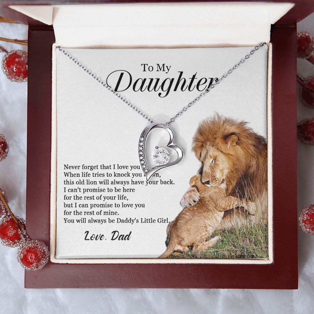 447C To My Daughter Necklace, Gift For Daughter From Dad, Daughter Father Lion, Xmas
