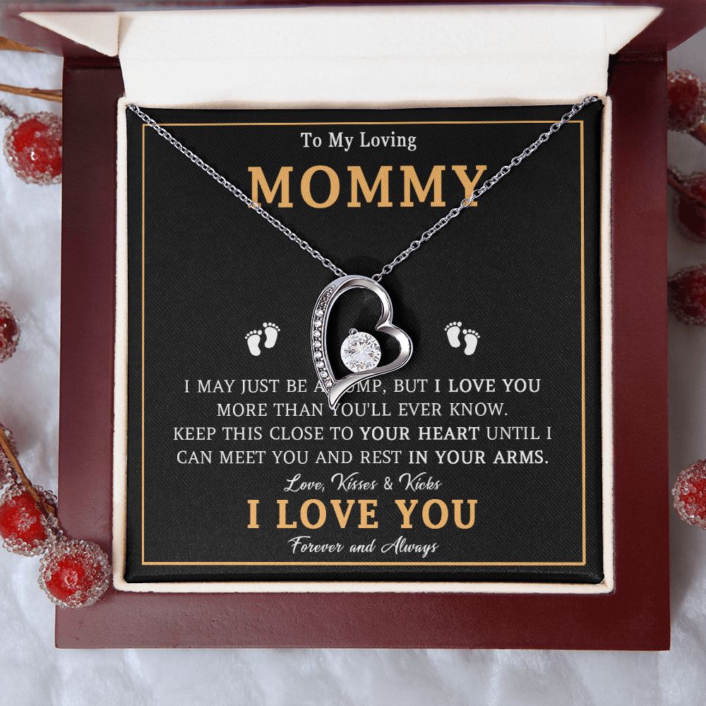 548C To My Mommy Necklace, Baby Feet Design, Mother Necklace, Baby Shower Gifts