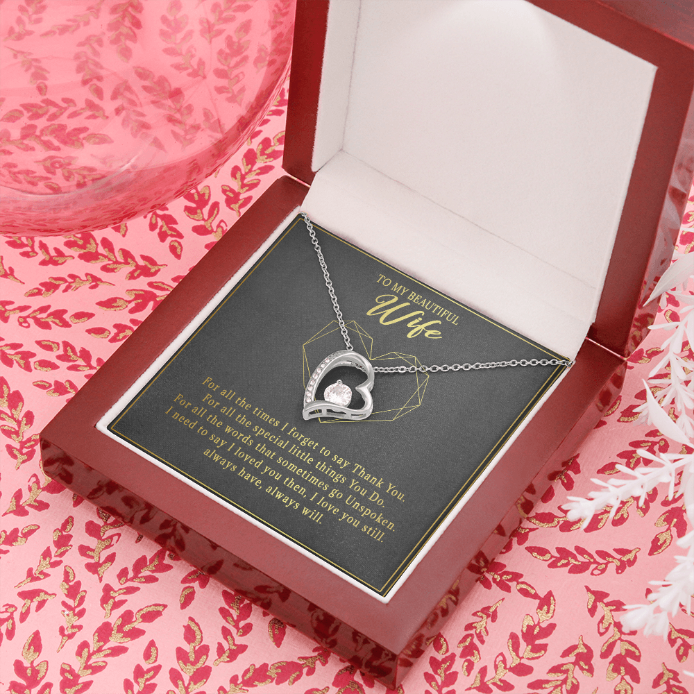 74C Necklace To Beautiful Wife, Cute Gift for Her From Husband, I LOVE YOU Forever