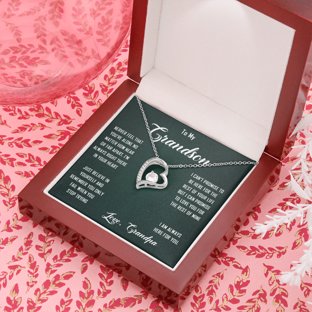 N368C To My Grandon Love Gift Sentimental Christian Cross Necklace Anniversary Gift