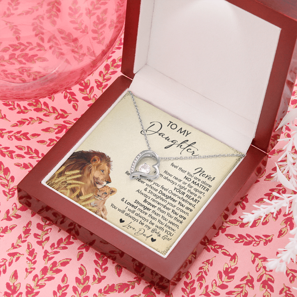 121C Necklace To My Daughter Gift From Lion Dad, You Are My Baby Girl, Birthday Gift