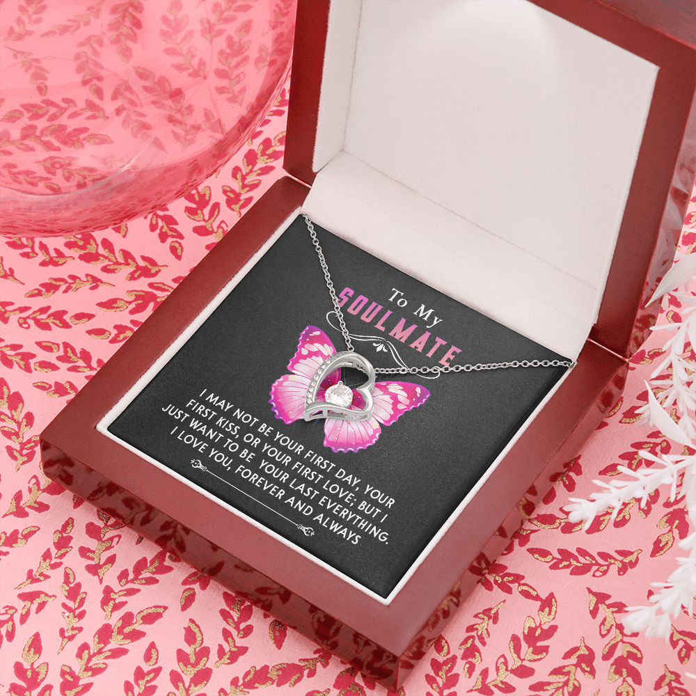 177C Necklace To My Soulmate, Butterfly Women Necklace, I LOVE YOU Forever & Always