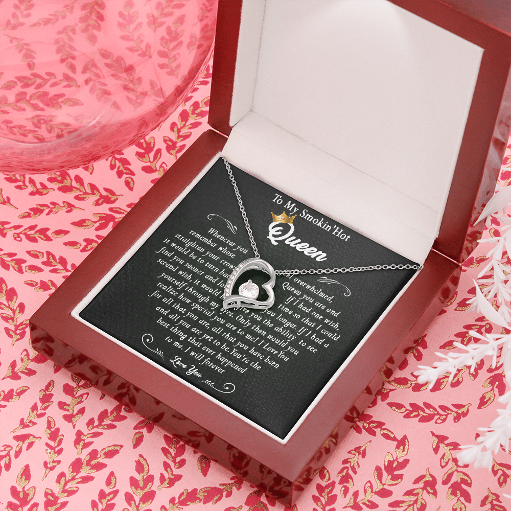 N369C To My Smokin Hot Queen Crown Necklace Gift For Wife Soulmate Valentines Day Gift