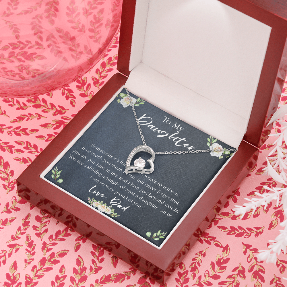 18C Necklace To My Daughter, Floral Necklace Gift for Daughter/Her, Gift From Dad