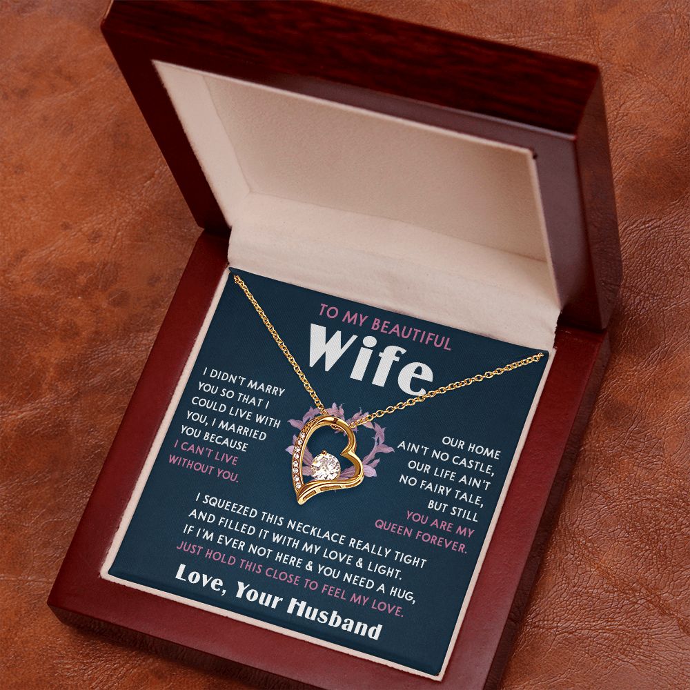 423C To My Beautiful Wife Necklace, Wife Necklace Gift from Husband, Mothers Day Gift