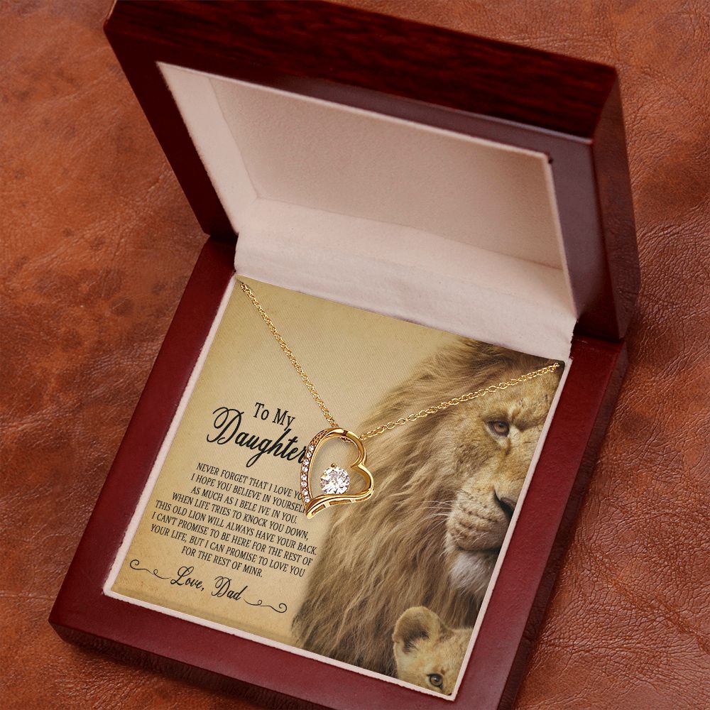 51C To My Daughter Necklace, Gift For Daughter From Dad, Daughter Father Lion