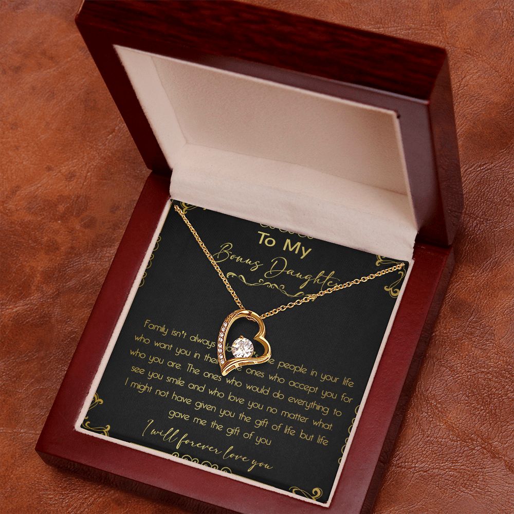 44C To My Bonus Daughter Necklace, Daughter Necklace, Gift Birthday, I Love You