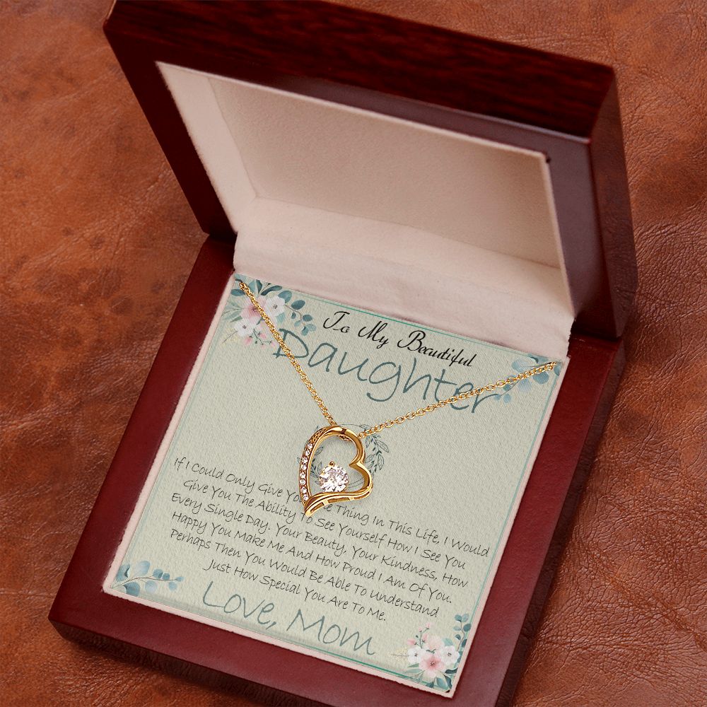 40C Daughter Necklace, To My Beautiful Daughter Necklace Gifts From Mom, Birthday