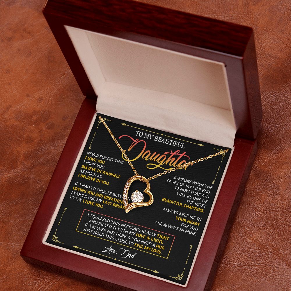 481C To My Daughter Necklace, Birthday Gift For Daughter From Dad, Women Jewelry Gift