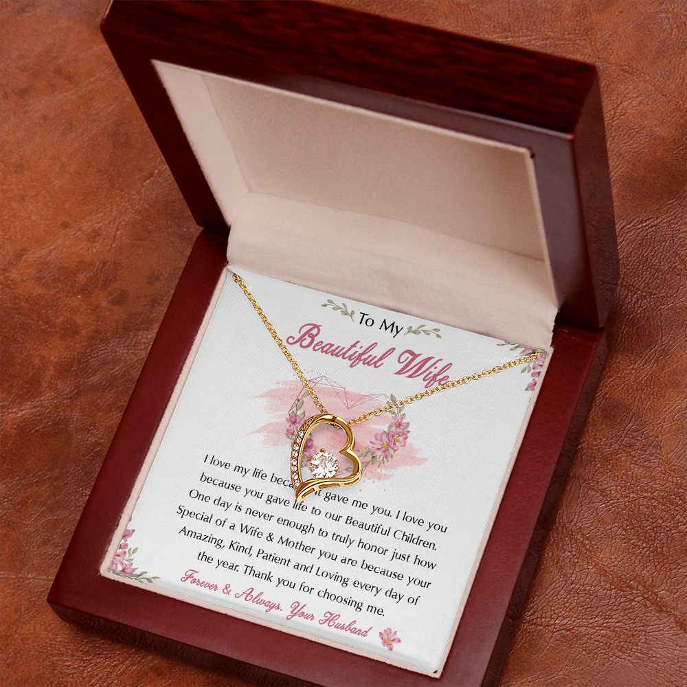 98C To My Beautiful Wife Necklace, Wife Necklace Gift from Husband, Birthday Gift