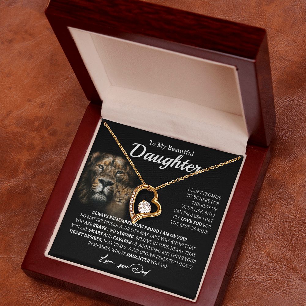 629C To My Daughter Necklace,Always Remember Lion Necklace Gift For Daughter From Dad