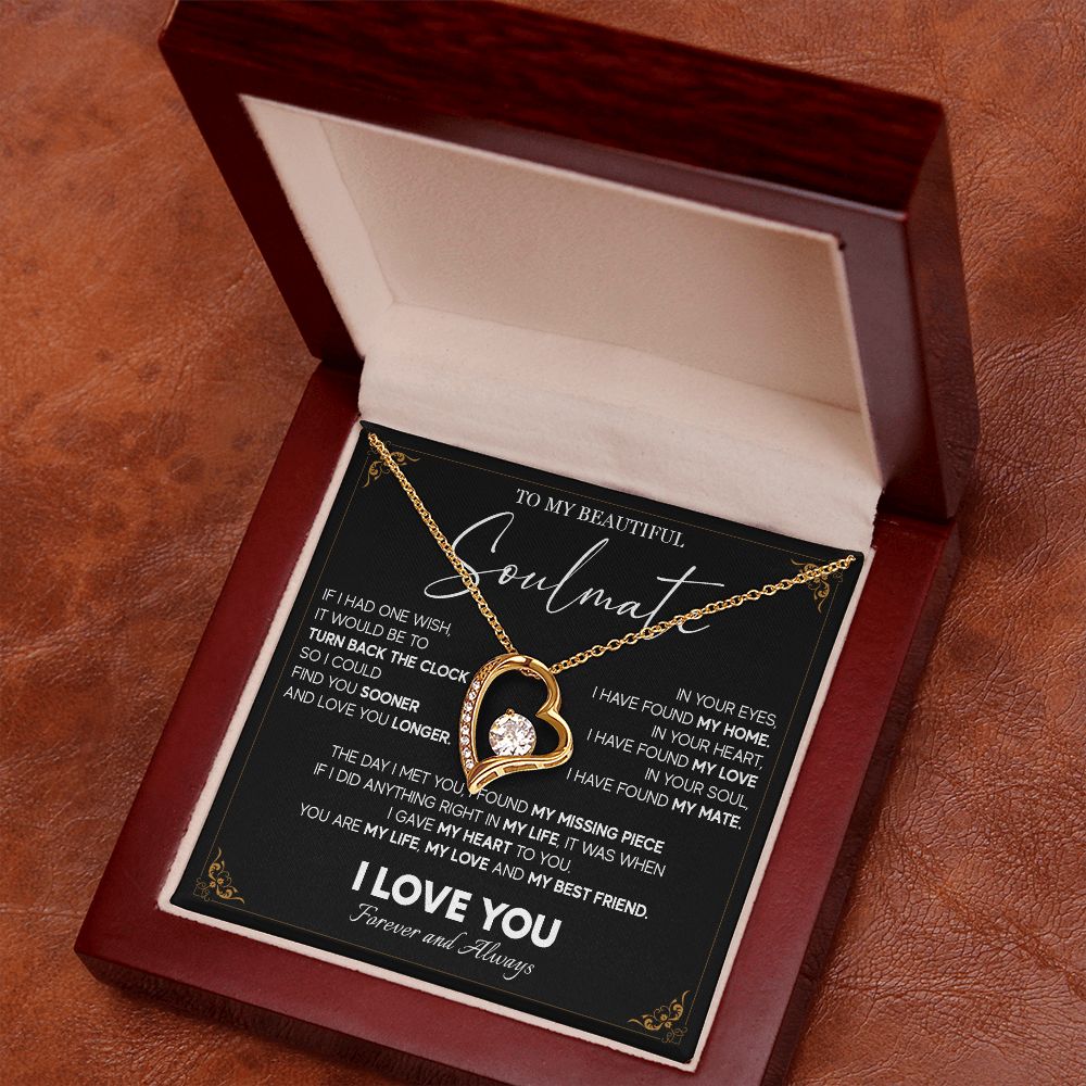 512C To My Beautiful Soulmate Necklace, Gift for Girlfriend, Wife, Anniversary Gift