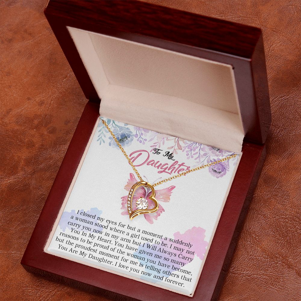 24C Butterfly To My Daughter Necklace, Gift Birthday, Holiday, Daughter Necklace