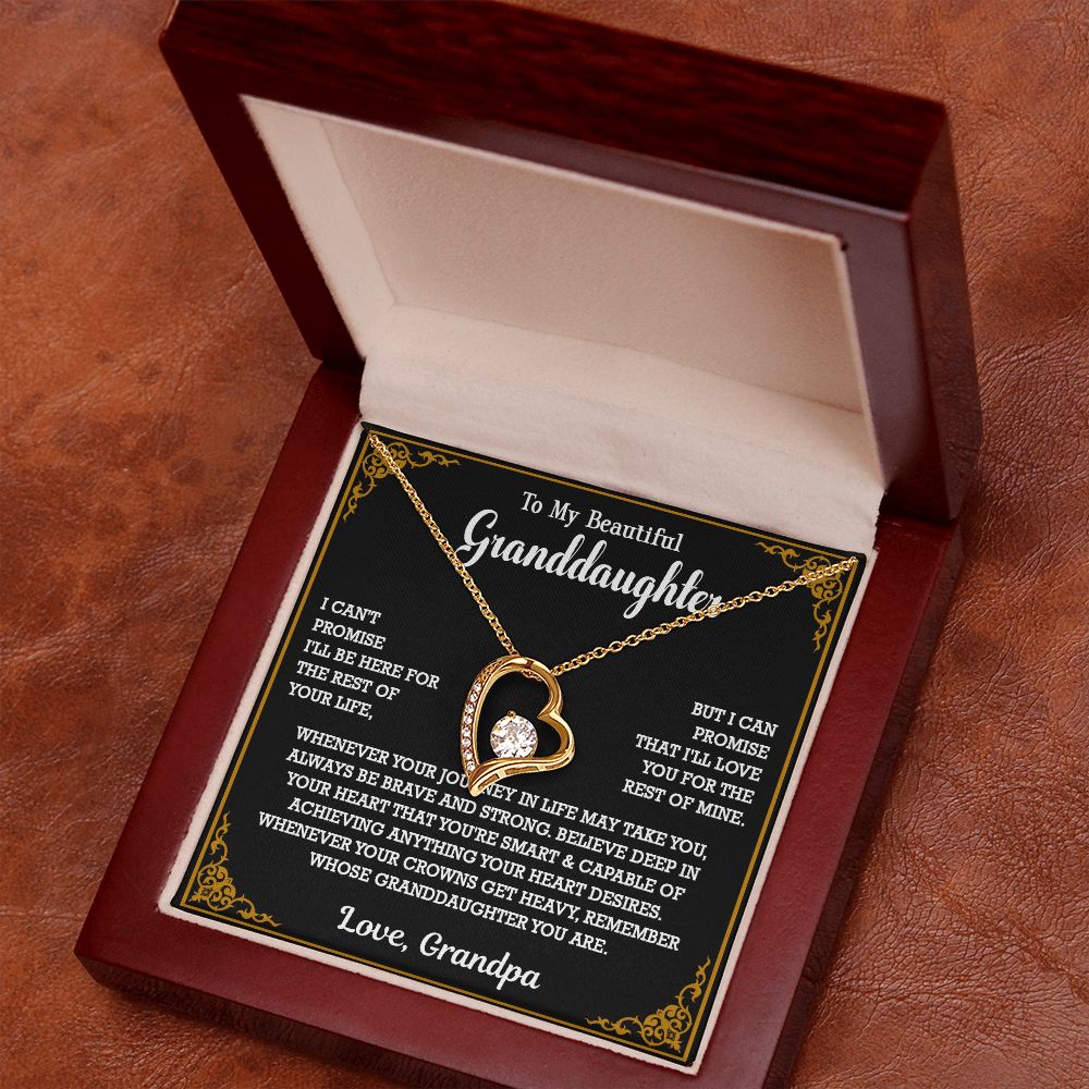 614C To My Granddaughter Necklace, Xmas Birthday Gift For Granddaughter From Grandpa