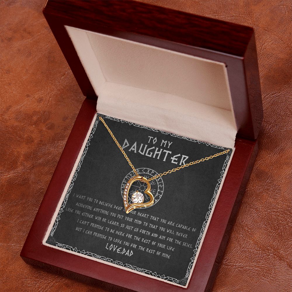 55C To My Daughter From Viking Dad, Gift For Viking Daughter Love Knot Necklace