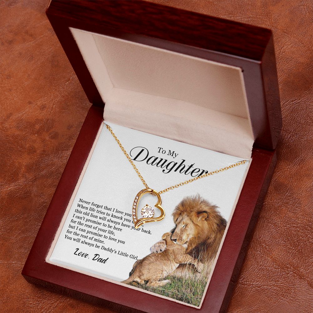 447C To My Daughter Necklace, Gift For Daughter From Dad, Daughter Father Lion, Xmas