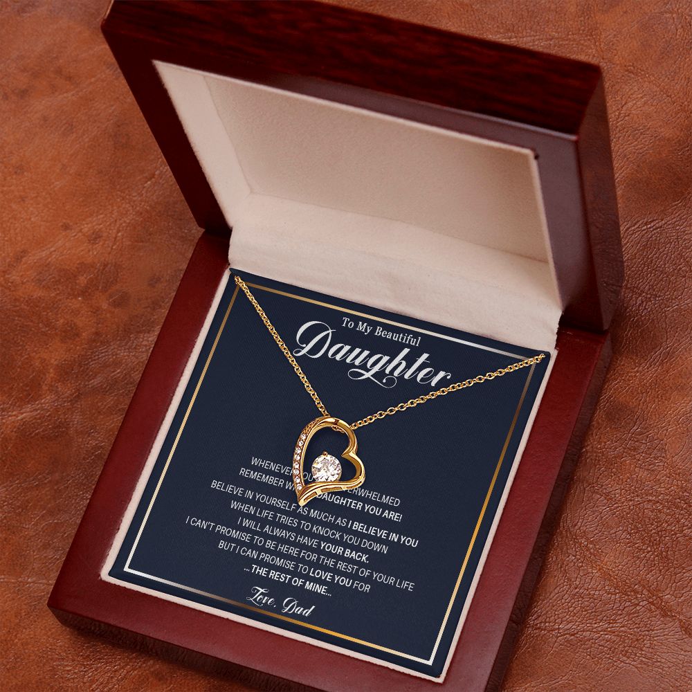 485C To My Daughter Necklace, Christmas Birthday Gift from Dad, I Love You Daughter