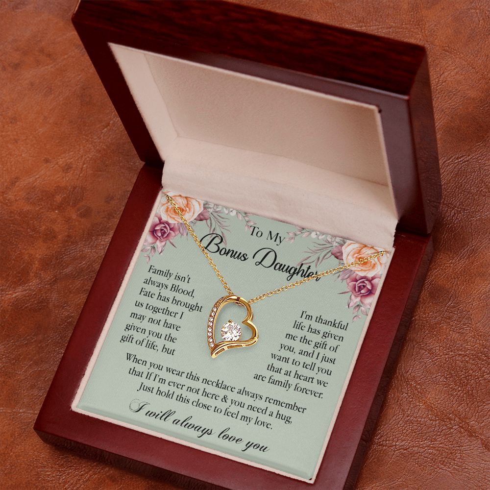 632C To My Bonus Daughter Necklace, Gift Birthday, Gift Ideas, Daughter Necklace