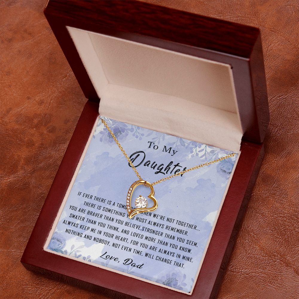100C To My Daughter Necklace From Dad Father You're Braver Stronger Smarter Daughter