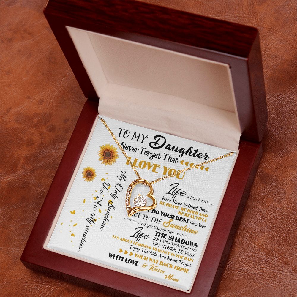 427C To My Daughter Necklace, Never Forget That I Love You, Gift Birthday, Holiday