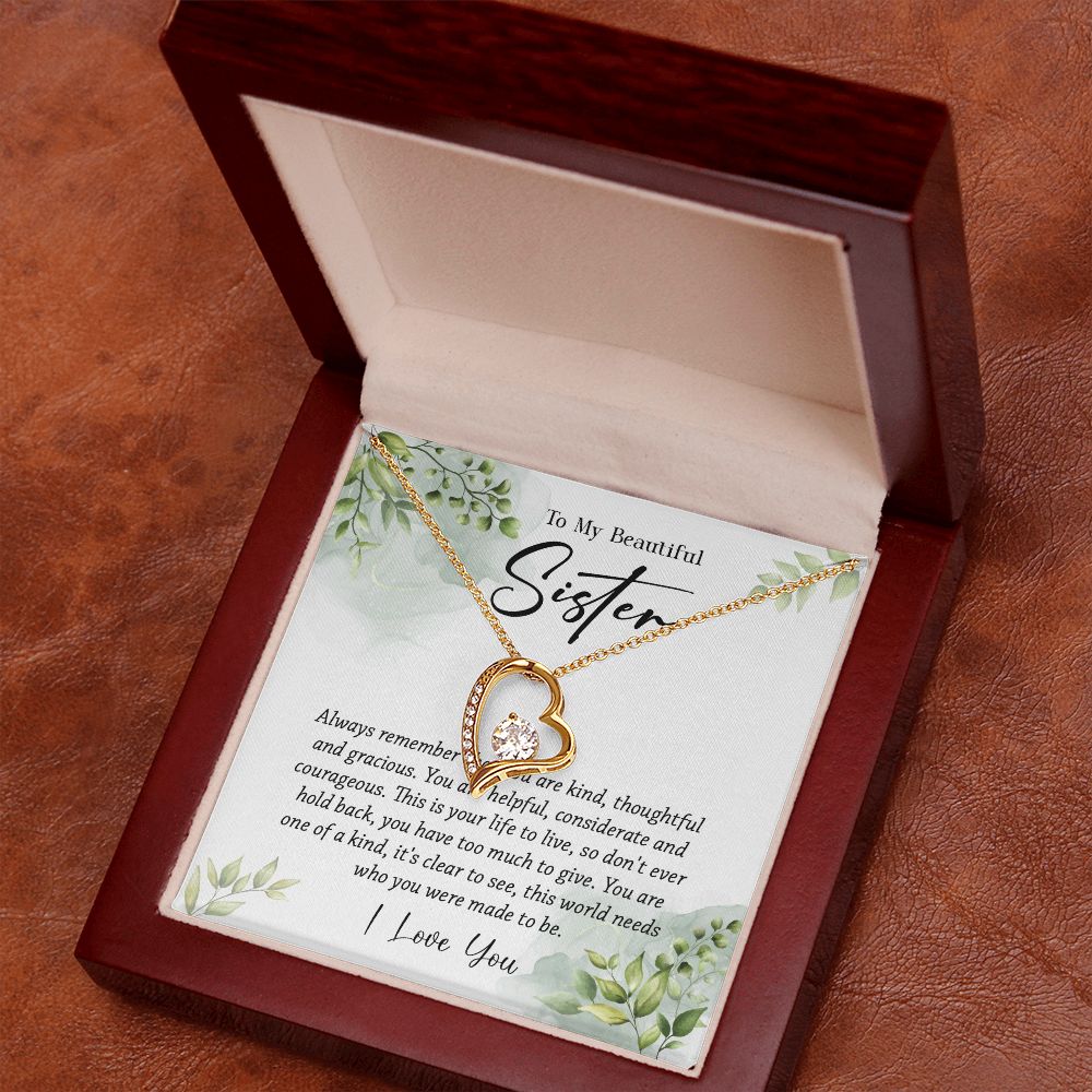 624C To My Sister Necklace,Christmas Birthday Gift For Sister From Brother/Sister