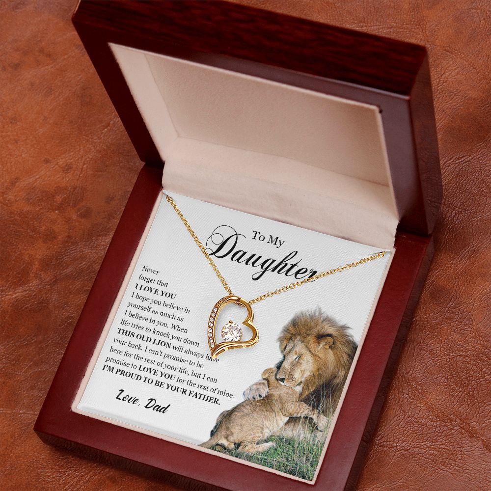 461C To My Daughter Necklace, Gift For Daughter From Dad, Daughter Father Lion Gift