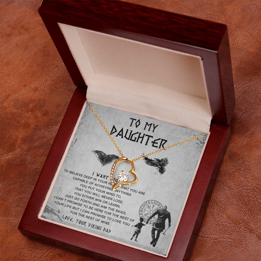 117CTo My Daughter Necklace From Viking Dad, Gift For Viking Daughter Gift Necklace
