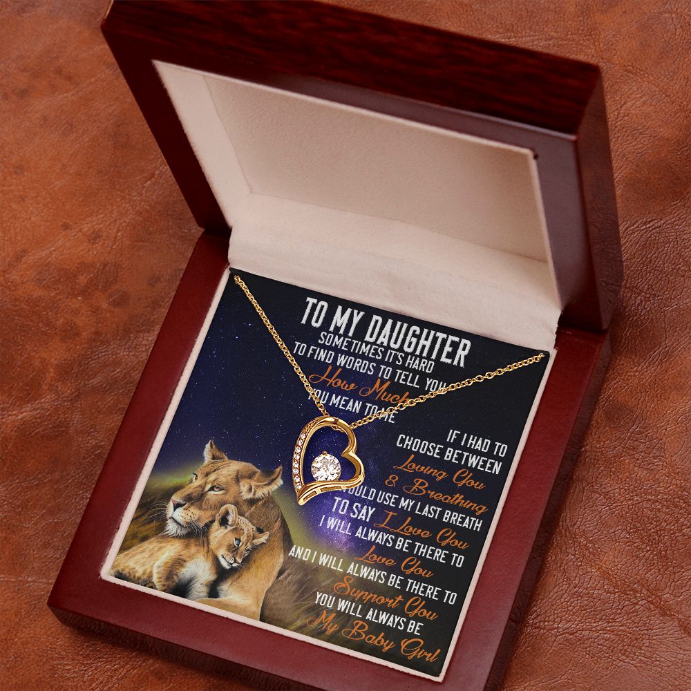 42C Lion To My Daughter Necklace, Gift Birthday, Necklace Gift For Daughter