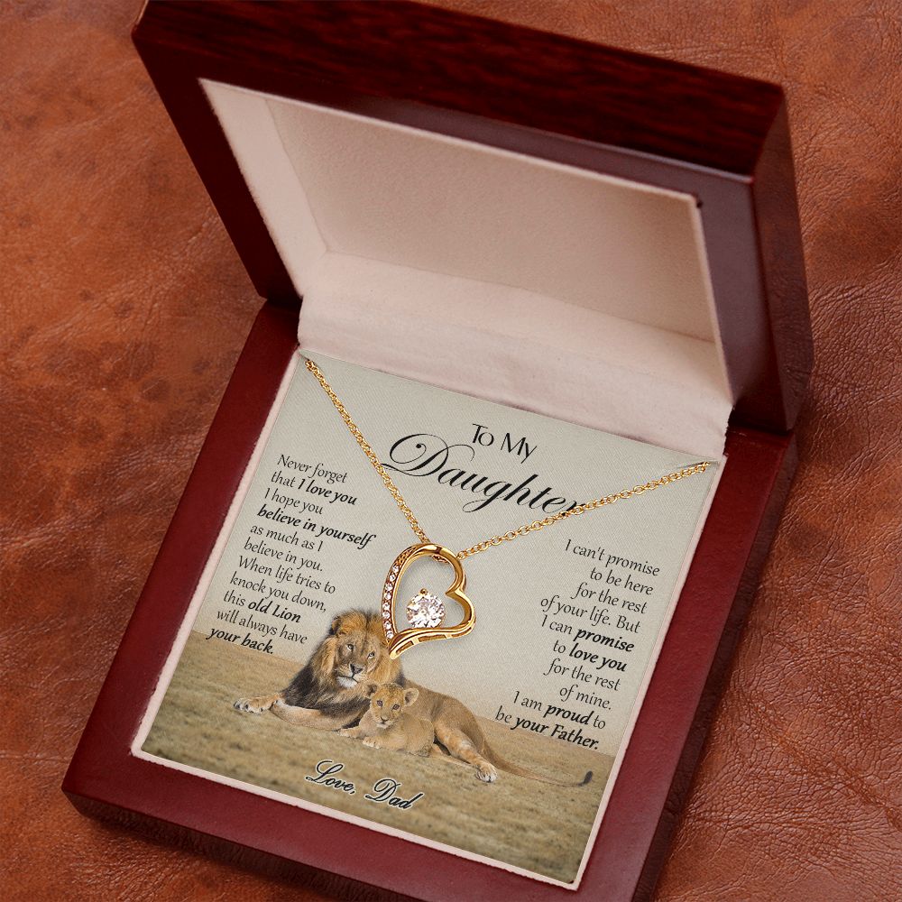 469C To My Daughter Necklace, Xmas Gift For Daughter From Dad, Daughter Father Lion